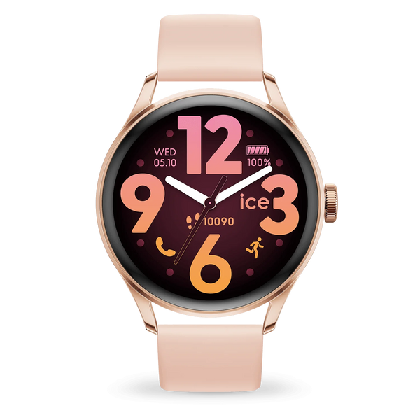 ICE digit Nude rose-gold - Pink girls watch with plastic strap