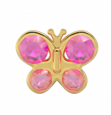 Studex SYSTEM 75 Schietoorbel Vlinder roze 14k geel goud 3 mm 439