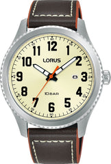 Lorus RH987RX-9 herenhorloge Datum | Crème