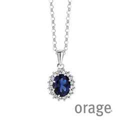 Orage Silver 925 Halsketting Entourage met heldere en blauwe zirkonium stenen K/1876/42-A