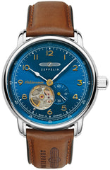 Zeppelin 9666-3 horloge | Méditerranée | Open Heart Blauw