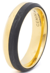 Gemini Ring titanium Astrum Gold Carbon AST03