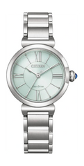 Citizen EM1070-83L dames horloge Eco-Drive met cabochonkroon Lichtgroen