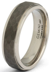 Gemini Ring titanium Duplus Silver Black DUP01