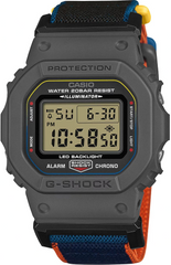 G-SHOCK | DW-5600MNC-8A2ER | FIDLOCK | Casio Horloge Zwart Oranje Blauw