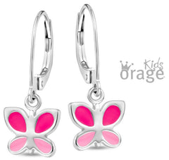 Orage Kids 925 Oorbellen Vlinder roze O/3320/A