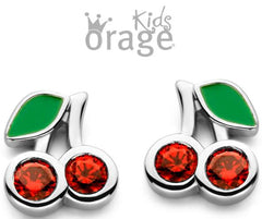 Orage Kids 925 Oorbellen Kersen rood O/3568/A