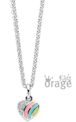 Orage Kids 925 Halsketting hart multicolor K/4834/36-A
