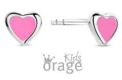 Orage Kids 925 Oorbellen Hart roze O/4967/A