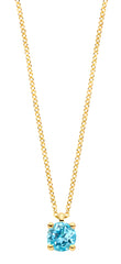 Blush Jewels 14K goud Halsketting Geboortesteen Maart Blauwe Topaas 3200YBT