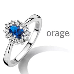 Orage Silver 925 Ring Entourage met heldere en blauwe zirkonium stenen R/2813/A