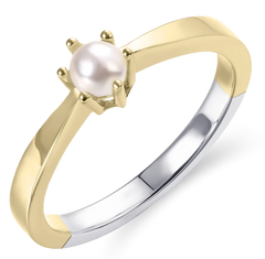 Gisser Jewels 925 Classic Ring met zoetwaterparel SPR03YWP