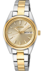 SUR354P1 | Seiko dameshorloge | Dag & Datum | Bicolor