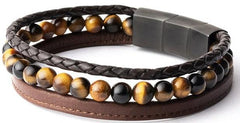 Gemini Armband Triple Brown Tijgeroog TR2