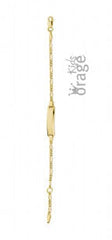 Orage Kids 925 Gravure armband figaro schakel 9kt geel goud A/4739/14