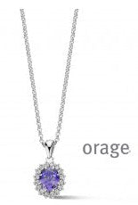 Orage Silver 925 Halsketting Entourage met heldere en paarse zirkonium stenen K/2830/42-A