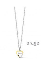 Orage Silver 925 Halsketting Hart bicolor K/4874/42-A