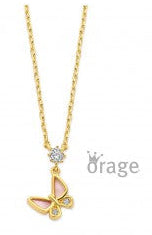 Orage Kids 925 Halsketting Vlinder verguld geel goud K/6577/41