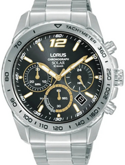 Lorus RZ509AX9 Solar horloge 100M Chrono | Zwart Goud