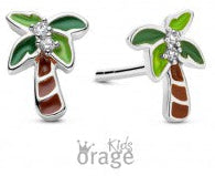 Orage Kids 925 Oorbellen Palmboom groen O/2934/A
