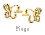 Orage Kids 925 Oorbellen Vlinder verguld geel goud O/2991/A