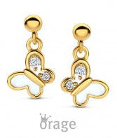 Orage Kids 925 Oorbellen Vlinder verguld geel goud O/2992/A