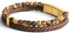 Gemini Armband Double Brown Tijgeroog O32