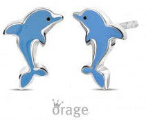 Orage Kids 925 Oorbellen Dolfijn blauw O/4985/A