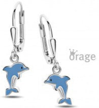 Orage Kids 925 Oorbellen Dolfijn blauw O/4986/A