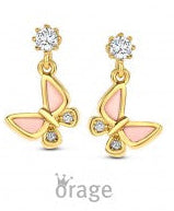 Orage Kids 925 Oorbellen Vlinder verguld geel goud O/6589