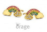 Orage Kids 925 Oorbellen Regenboog Wolk verguld geel goud O/6590