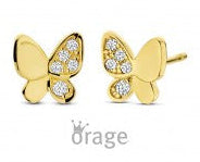 Orage Kids 925 Oorbellen Vlinder verguld geel goud O/6713