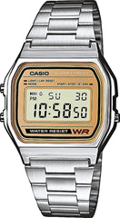 A158WEA-9EF | Casio Vintage Horloge 33,2 mm | Bruin & Zilverkleurig