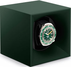 Swiss Kubik Startbox Watchwinder | Groen 'ABS Soft Touch' horlogewinder te koop bij horlogedokter.be te Gistel