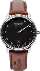 Zeppelin 'New Captain's line' Monotimer horloge 8642-2, zwarte wijzerplaat