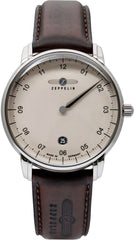 Zeppelin 'New Captain's line' Monotimer horloge 8642-5, beige wijzerplaat